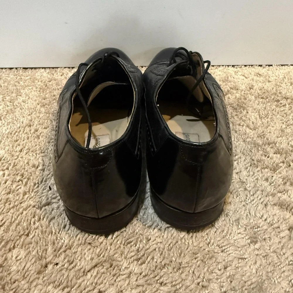 Mezlan Cantabria Shoes Mens Size 10.5 M Black Leather Cap Toe Oxford Dress Spain